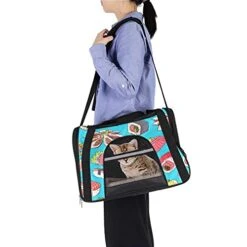 Pet Carrier Japanese Cuisine Sushi Octopus Sashimi Seafoods Pattern Soft-Sided Pet Travel Carriers For Cats,Dogs Puppy Comfort Portable Foldable Pet Bag Airline Approved -Zoo Shop 41qiPbOrTJS