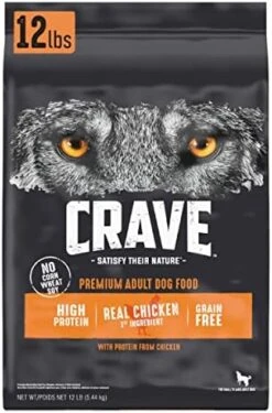 CRAVE Grain Free High Protein Adult Dry Dog Food, Chicken, 22 Lb. Bag, Brown -Zoo Shop 41qjQaPbCkL. AC