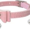 Kuntrona Cat Collar With Bell Personalized Kitten Puppy ID Tag Bowknot Collar Customized Cat Dog Collars Name Pink Blue Free Engraving Red XS -Zoo Shop 41qtic7PoNL. AC