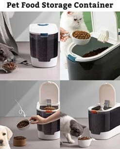 BNOSDM Large Airtight Cat Food Storage Container For Pet Dog Foods Storage Bins With Scooper Translucent Plastic Pets Dogs Cats Birds Dry Feed Dispenser, Kitchen Rice Cereal Flour 12lb -Zoo Shop 41qvuRUH2xL
