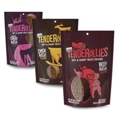 Fromm Tenderollies Dog Treat Variety Pack - Premium Soft & Savory Dog Treat Sample Pack (Bacon, Beef, Chicken) - Pack Of (3) 8 Oz Bags