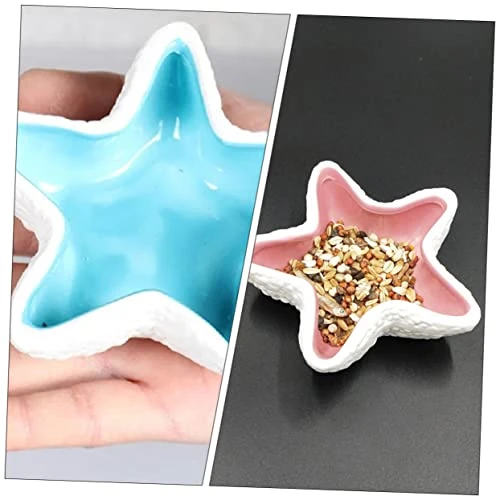 EVANEM 2pcs Pentagram Food Bowl Bird Cage Feeder Ceramic Water Bowl Bunny Feeder Hamster Feeding Bowl Small Pet Feeder Bird Cage Water Food Feeder Pet Food Bowl Pet Supply Blue Ceramics 4 EVANEM 2pcs Pentagram Food Bowl Bird Cage Feeder Ceramic Water Bowl Bunny Feeder Hamster Feeding Bowl Small Pet Feeder Bird Cage Water Food Feeder Pet Food Bowl Pet Supply Blue Ceramics - Image 2