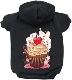 GENERIC Kawaii Cupcake Dog Hoodie - Cute Food Dog Coat - Cartoon Dog Clothing - Gray, L -Zoo Shop 41rFQ n2wxL. AC 3