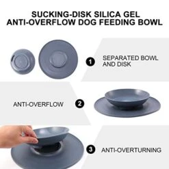POPETPOP Moultrie Feeder Tip Proof Bowl Silicone Feeding Bowl Water Food Feeder For Dog Cat Puppy Guinea Pigs Other Small Pets Grey