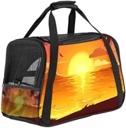 Pet Carrier Blue Seafood Pattern Soft-Sided Pet Travel Carriers For Corgi,Cats,Dogs Puppy Comfort Portable Foldable Pet Bag Airline Approved -Zoo Shop 41rLY0SWIL. AC