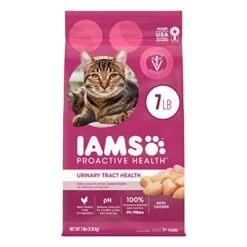 IAMS PROACTIVE HEALTH Adult Urinary Tract Health Dry Cat Food With Chicken, 7 Lb. Bag