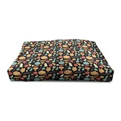 Ambesonne Vegetable Wooden Pet House, Silhouette Vegetables On Dark Toned Background Healthy Food Pattern Vegan Theme, Indoor & Outdoor Portable Dog Kennel With Pillow And Cover, Large, Multicolor -Zoo Shop 41rVdeakO4L 1