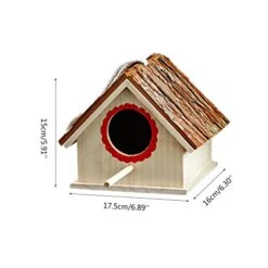 NABIAN Wooden Bird Cage Houses Nest Natural Outdoors Hanging Garden Decorative -Zoo Shop 41reWJt6TuL