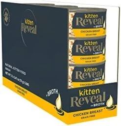 Reveal Natural Wet Kitten Food, 12 Pack, Grain Free, Limited Ingredient Food For Kittens, Tuna Fillet In Broth, 2.47oz Cans -Zoo Shop 41ri6fJePL. AC