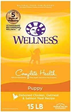 Wellness Complete Health Dry Puppy Food, Chicken, Salmon & Oatmeal, 15-Pound Bag -Zoo Shop 41rpIIYDCQL. AC
