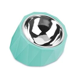 MSBC Elevated Cat Food Bowl, Cat Bowls Elevated Tilted, Raised Cat Food Bowl With Detachable Melamine Stand For Kittens Small Pets, Non-Skid, Easier To Reach Food, XS, 0.5 Cup, Blue