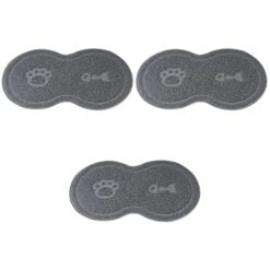 Mipcase Food Containers Food Scatter With Kitten Lock Dish Placemat Floor PVC Easy Mat Dog Anti- And Trapper Mat, Grey Water Bowl Clean Mat: X Non- Control Pad Mesh Multi- Puppy Litter Rabbit Food -Zoo Shop 41rrJ0L37zL