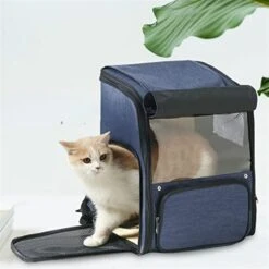 LEFEDA Cat Carrier Backpack Expandable Mesh Breathable Foldable Pet Travel Bags For Small Dogs Cats Rabbits Pet Backpack Carrier (Color : Gray) -Zoo Shop 41rst1dlsqL