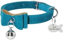 Kuntrona Cat Collar With Bell Personalized Kitten Puppy ID Tag Bowknot Collar Customized Cat Dog Collars Name Pink Blue Free Engraving Red XS -Zoo Shop 41rtMpb65yL. AC