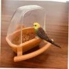 EVANEM Bird Food Box Clear Bird Feeder Bird Cages For Cockatiels Bird Cage Feeder Bird Coop Cup Bird Cage Bowl Parrot Feeder With Perch Bird Feeder With Stand Parrot Food Feeder Pet 2pcs -Zoo Shop 41sD8XOGTwL 1