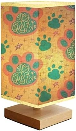 Bedside Lamps Veterinary Seamless With Pets Medicines And Food A Cat In A Collar And Reading Nightstand Lamp, Minimalist Wood Base Rectangular Fabric Shade Table Lamp For Bedroom Living Room -Zoo Shop 41sDiDc0vAL. AC