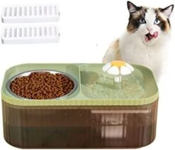 Suertree Cat Water Fountain Food Bowl Stainless Steel, 101oz/3L Automatic Pet Water Fountain, Dog Water Dispenser With Smart Pump 2 Filters For Cats, Dogs, Multiple Pets -Zoo Shop 41sJei8yvL. AC