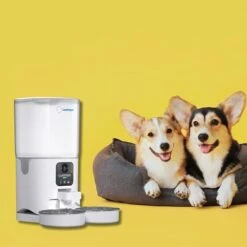 LUSIMPO Automatic Dual Pet Feeder With 1080P Camera For 2 Dogs/Cats, Double Bowls, 7L