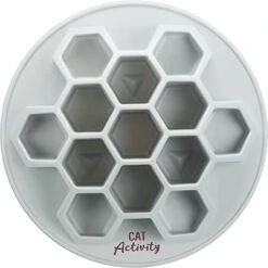 TRIXIE Cat Activity Slow Feeder - Bee Hive Design, Cat Bowl, Cat Food Plate, Pet Feeding Bowl, Helps Stop Bloat, Prevents Obesity, Improves Digestion, White -Zoo Shop 41t6tAiPDtL