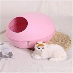 YangYan Pet Cat Bed Cave Sleeping House Nest Kennel Felt Cloth Zipper Pet Cat Basket Egg Shape Pet Bed Mat Cushion For Cats Small Dogs (Color : D, Size : 47x39x25cm) -Zoo Shop 41t9 OHiscL. AC