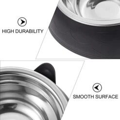 Hemobllo Stainless Steel Cat Bowl Non- Slip Puppy Base Cat Food Drinking Water Feeder -Zoo Shop 41tCnbmt4xL