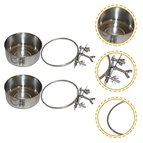 Bird Cage Mount Bowl Bird Food Metal Dog Bowls 2Pcs Parrot Feeder Dish Cup Bird Cage Feeding Cup Parrot Food Holder Bird Feeder Stainless Steel Dog Bowls Parakeet Food 6 Bird Cage Mount Bowl Bird Food Metal Dog Bowls 2Pcs Parrot Feeder Dish Cup Bird Cage Feeding Cup Parrot Food Holder Bird Feeder Stainless Steel Dog Bowls Parakeet Food - Image 4