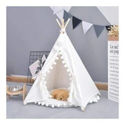 YangYan Creative Dog Cat Tent Bed Removable Cozy House For Puppy Dogs Cat Small Animals Home Products Pet Supplies Foldable Pet Tents (Color : White, Size : 50x50x60cm) -Zoo Shop 41tLHNkrubL