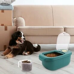 EOSVAROG Dog Food Storage Container - 10 Lb Plastic Dog, Cat And Other Pet Food Bin With Lids Airtight - Dry Rice, Flour, And Cereal Container With Cup - Cat Food Holder Storage -Zoo Shop 41tqbga9QAL