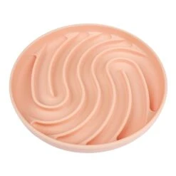 Moogrou Silicone Slow Feeding Dog Bowl Slows Down Eating For Puppy Small Medium Large Dogs,Dog Bowls Slow Feeder With Strong Suction Cups,Maze Dog Food Bowls/Puzzle Feeders For Pets Pink S