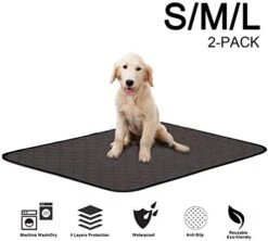 Large Pee Pads For Dog (2-Pack) Washable Puppy Wee Wee Pad Waterproof Potty Training Eco-Friendly Whelping Pet Urine Mats -Zoo Shop 41u0BCXG9BL. AC