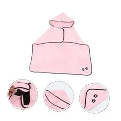POPETPOP 3pcs Pet Bathrobe Towel Quick Dry Towel Quick Drying Towel Microfiber Bath Towel Microfiber Body Towels Dog Towels For Small Dogs Microfiber Bath Towels Pet Absorbent Bathrobe Pink -Zoo Shop 41u2neVr2UL