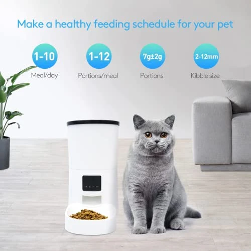 Automatic Pet Feeder, GULIGULI 4L Smart Pet Feeder For Cats And Dogs By WiFi, Auto Pet Food Dispenser With Smartphone Control, 12 Portions Controlled By App With Voice Recorder Up To 10 Meals Per Day 4 Automatic Pet Feeder, GULIGULI 4L Smart Pet Feeder For Cats And Dogs By WiFi, Auto Pet Food Dispenser With Smartphone Control, 12 Portions Controlled By App With Voice Recorder Up To 10 Meals Per Day - Image 2