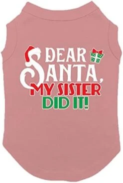 Dear Santa My Brother Did It - Christmas Dog Shirt (Natural, Small) -Zoo Shop 41uDKr2efjL. AC