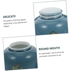 HOMSFOU 5 Pcs Urn Tea Decoration Storage Containers Small Storage Container Round Container With Lid Small Ceramics Urn Pet Memorial Pet Cremation Urns Ceramics Blue Cat Ash Urn Mini -Zoo Shop 41uNPEssbGL