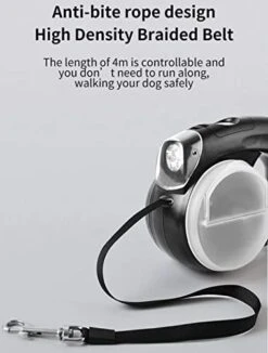 GENERIC Dog Leash Set, New 2023 5-in-1 Retractable Dog Leash With LED Light With Electronic Watch & Poop Bag Box & Food Box & Water Bowl. -Zoo Shop 41uXKjEwNXL