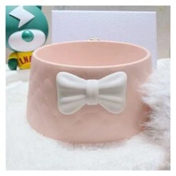 Pet Dog Food Bowls Lovely Bowknot Puppy Feeder Dish Bowl Diamond Pattern Bow Cat Bowl For Water Sweet Princess Pet Feeding Bowls (Color : Blue) -Zoo Shop 41vEuR2tShL