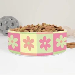 GENERIC Pet Bowl Cat Dog Bowls, Daisy Pattern Bowl, Ceramic Dog Cat Pet Bowls Available In Two Sizes