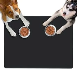 Dog Feeding Mat For Food And Water Bowls, 39.4"x29.5" Extra Large Silicone Pet Food Mat, Waterproof Dog Placemat For Protecting Floors, Non-Slip, Blue -Zoo Shop 41vJL2x7IL. AC