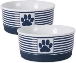 Bone Dry Paw & Patch Ceramic Pet Collection, Medium Set, 6x2", Nautical Blue, 2 Piece -Zoo Shop 41viazoFDcL. AC