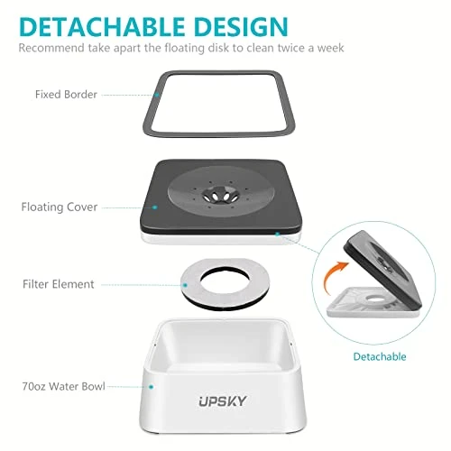 UPSKY Dog Water Bowl Upgrade 70oz Large Capacity No Spill Slow Feeder Vehicle Carried 2L Pet Water Dispenser Travel Water Bowl For Cats 4 UPSKY Dog Water Bowl Upgrade 70oz Large Capacity No Spill Slow Feeder Vehicle Carried 2L Pet Water Dispenser Travel Water Bowl For Cats - Image 2