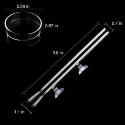 GENERIC 2in1 Shrimp Feeding Tube And Dish, Clear Crystal Glass Shrimp Feeder Tube Tray For Fish Tank Aquarium Shrimp (10in Feeding Tube + 60mm Dish) -Zoo Shop 41vnACxpzkL