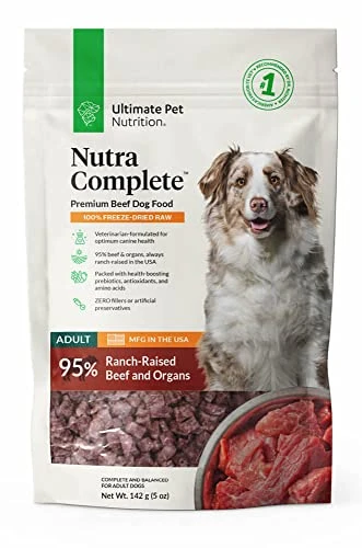 ULTIMATE PET NUTRITION Nutra Complete, 100% Freeze Dried Veterinarian Formulated Raw Dog Food With Antioxidants Prebiotics And Amino Acids, (Beef, 5 OZ) 3 ULTIMATE PET NUTRITION Nutra Complete, 100% Freeze Dried Veterinarian Formulated Raw Dog Food With Antioxidants Prebiotics And Amino Acids, (Beef, 5 OZ)