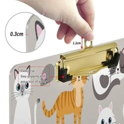 Cute Kitty Cat With Cat Breeds Toys And Food Plastic Clipboard Lovely Cat Kitchen Clipboards Low Profile Clip Boards For Students Office Man Woman Kids Standard A4 Letter Size 12.5x9 Inch Silver -Zoo Shop 41vxeX8KJwL