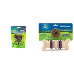 PetSafe Treat Rings - 16 Rings - Size B - Original & Busy Buddy Bristle Bone - Treat-Holding Toy For Dogs - Purple, Large