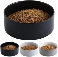 Addogyy Black Elevated/Raised Dog Bowl Ceramic With Wood Stand For Medium Large Breed,Dog Food Water Dish Heavy Wighted, Non Slip Modern Cute Porcelain Pet Bowl Extra Large -Zoo Shop 41wqHHMzmhL. AC