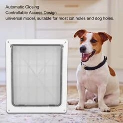 Pet Flap Door, Guard Food Glossy Universal Screw Fixing Automatic Closing Controllable Access Cat Door For Dog Holes For Cat Holes L -Zoo Shop 41x2Ra4aJNL 1