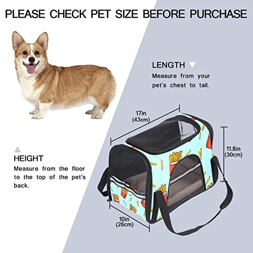 Pet Carrier Fast Food French Fries Potato Chips Soft-Sided Pet Travel Carriers For Cats,Dogs Puppy Comfort Portable Foldable Pet Bag Airline Approved 4 Pet Carrier Fast Food French Fries Potato Chips Soft-Sided Pet Travel Carriers For Cats,Dogs Puppy Comfort Portable Foldable Pet Bag Airline Approved - Image 2