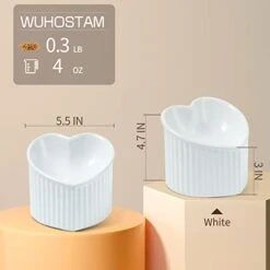 Raised Ceramic Tilted Cat Bowls, Heart Shape Elevated Cat Food Bowl, Porcelain Slanted Pet Feeder Dish For Flat Faced Cats, Protect Cat's Spine, Stress Free, Backflow Prevention,2 Pack(White) 13 Raised Ceramic Tilted Cat Bowls, Heart Shape Elevated Cat Food Bowl, Porcelain Slanted Pet Feeder Dish For Flat Faced Cats, Protect Cat's Spine, Stress Free, Backflow Prevention,2 Pack(White) -Zoo Shop 41xKV1ae8SL