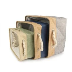 Xingfa Personalized Dog Toy Basket With Name,Custom Dog Toy Basket,Paw Prints Pet Food Storage Container,Dog Toy Box For Small Dogs,New Puppy Supplies (Beige,L 41X32X21cm) -Zoo Shop 41xOq1FNYgL 1