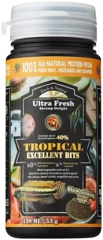 Ultra Fresh Tropical Fish Food, Wild Sword Prawn, Natural Color Enhancement, Slow Sinking Pellet For Discus, Angelfish, Medium Sized Cichlids And Fish, Tropical Excellent Bits 4.6 Oz 7 Ultra Fresh Tropical Fish Food, Wild Sword Prawn, Natural Color Enhancement, Slow Sinking Pellet For Discus, Angelfish, Medium Sized Cichlids And Fish, Tropical Excellent Bits 4.6 Oz - Image 5
